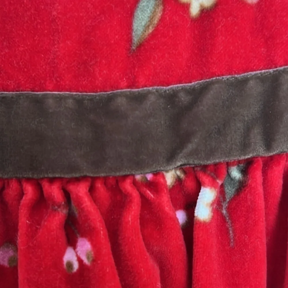 Gap “original” red velvet baby girls dress size 2 retro vintage gorgeous